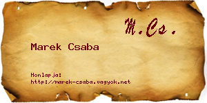 Marek Csaba névjegykártya