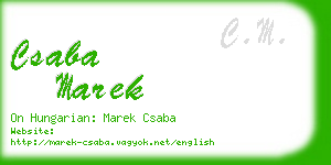 csaba marek business card